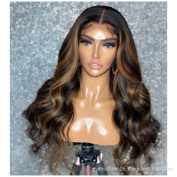 13x6 Hd Transparent medium brown Swisss Lace Frontal 100% raw virgin  remy Human Wig for Black with Baby hair vendor